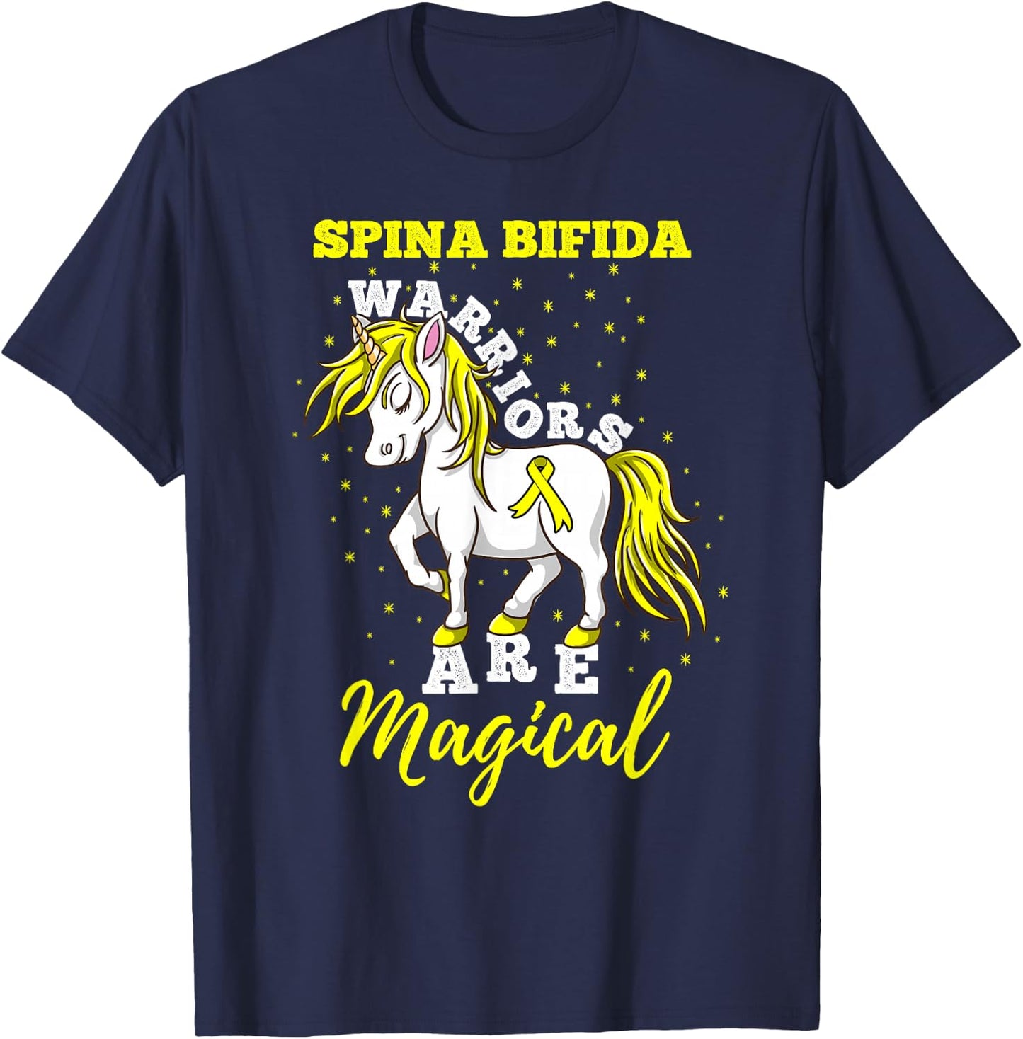 Spina Bifida Warriors Are Magical Spina Bifida Awareness T-Shirt - T-Shirt | Navy