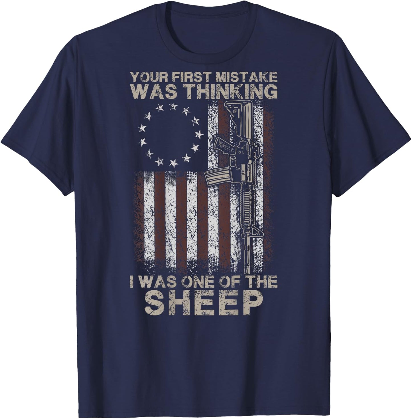 Your First Mistake Was Thinking I Was A Sheep (on back) T-Shirt - T-Shirt | Navy