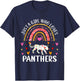 Just A Girl Who Loves Panthers Rainbow Panther Lover T-Shirt - T-Shirt | Navy