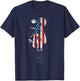 Bass Guitar Headstock USA Flag for Bassist and Bass Player T-Shirt - T-Shirt | Navy