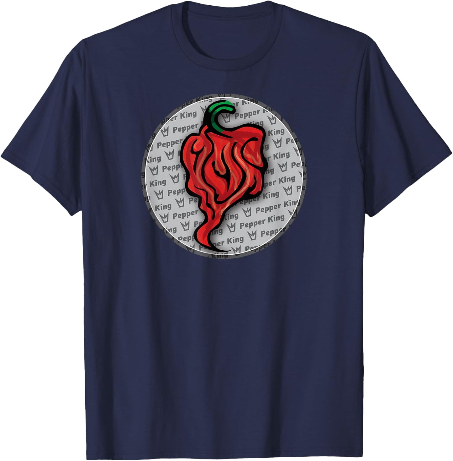 Pepper King : King of the Peppers : Pattern 2 T-Shirt - T-Shirt | Navy