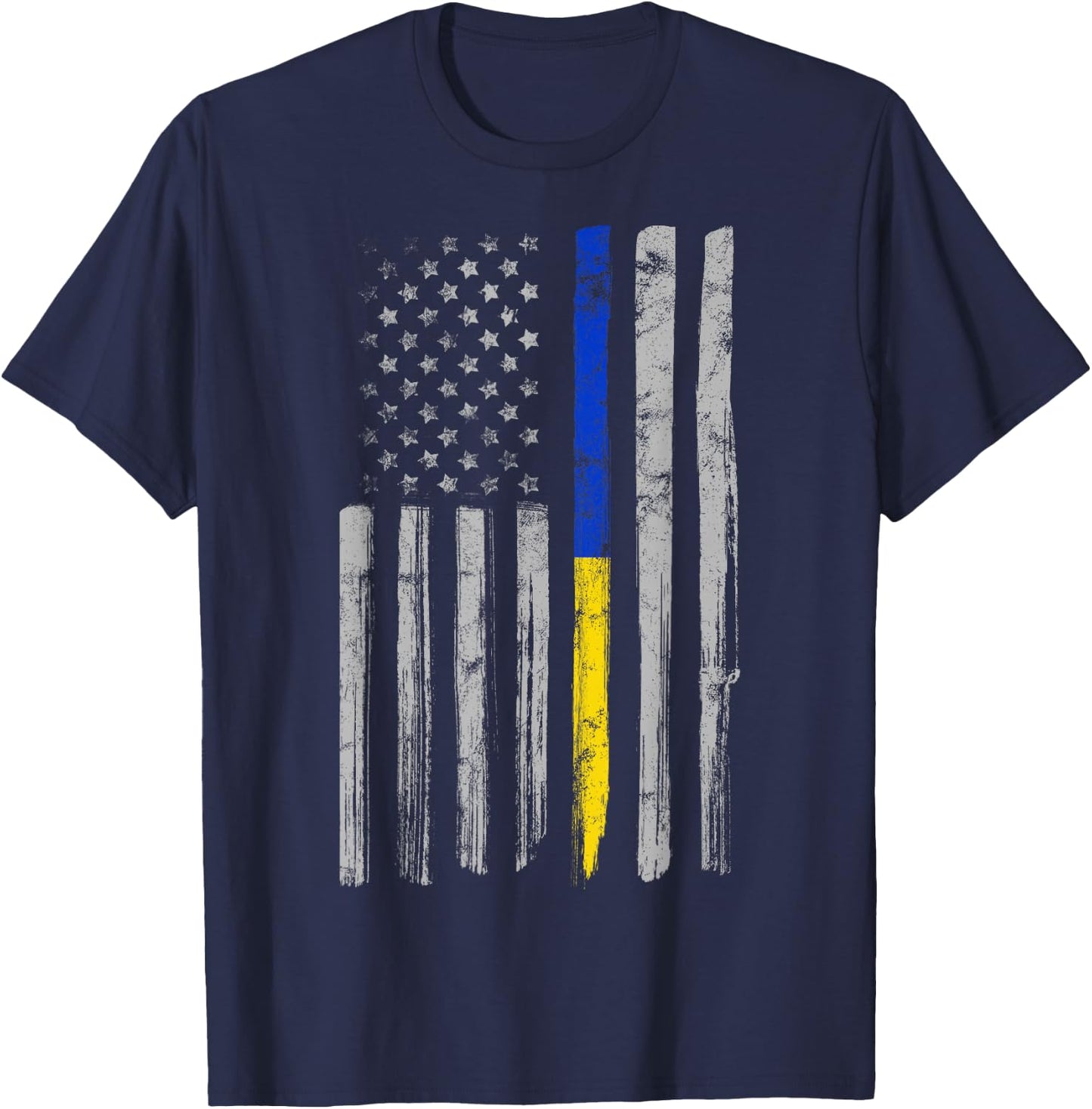 Gold Blue Line 911 Police Dispatcher First Responder T-Shirt - T-Shirt | Navy