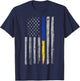 Gold Blue Line 911 Police Dispatcher First Responder T-Shirt - T-Shirt | Navy