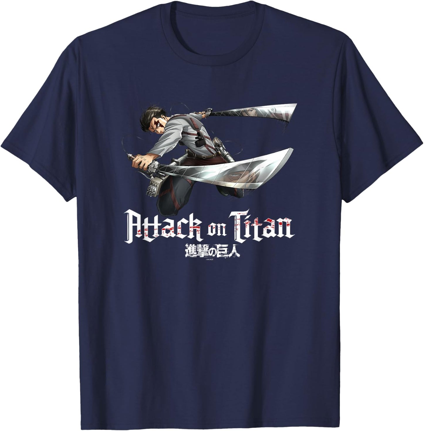 Attack on Titan Season 3 Levi Jump Attack Anime T-Shirt - T-Shirt | Navy