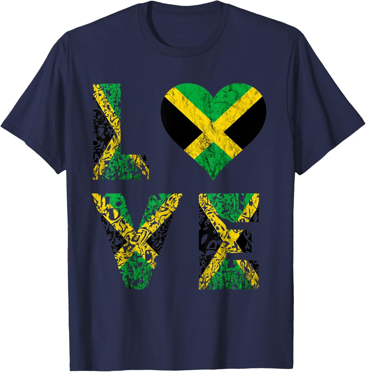 Jamaica Love Jamaican Caribbean Pride Jamaican Roots T-Shirt - T-Shirt | Navy
