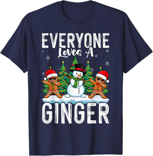 Everyone Loves A Ginger Funny Christmas Costume for Bakers T-Shirt - T-Shirt | Navy