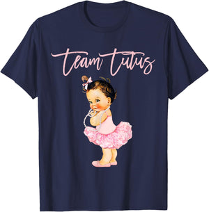 Team Tutu Girl Gender Reveal Baby Shower Touchdown Gift T-Shirt - T-Shirt | Navy