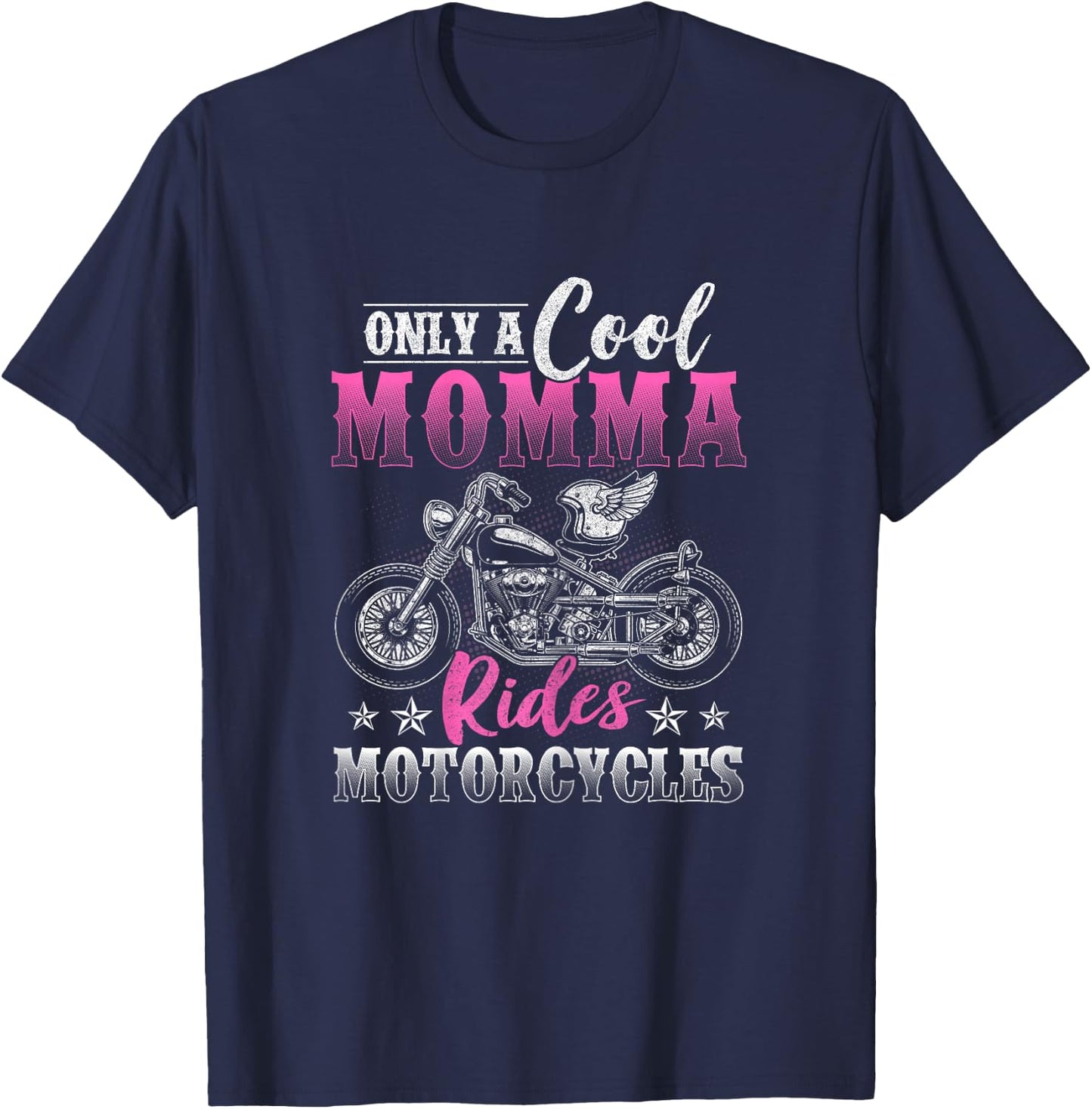 Funny Motorcycle Lover Graphic Biker Moms Motorbike Rider T-Shirt - T-Shirt | Navy