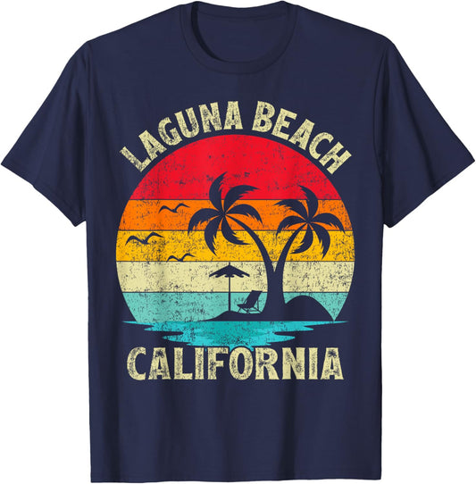 Family Vacation Vintage Retro California Laguna Beach T-Shirt - T-Shirt | Navy
