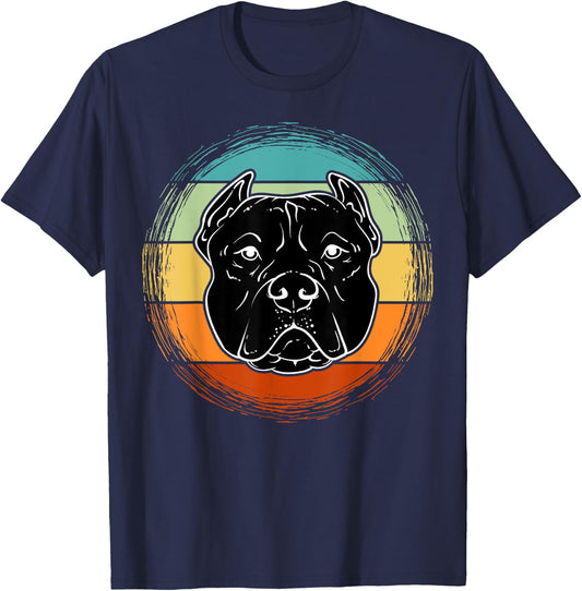 Vintage Pitbull Design For Pitbulls & Dogs Lovers dog face T-Shirt - T-Shirt | Navy