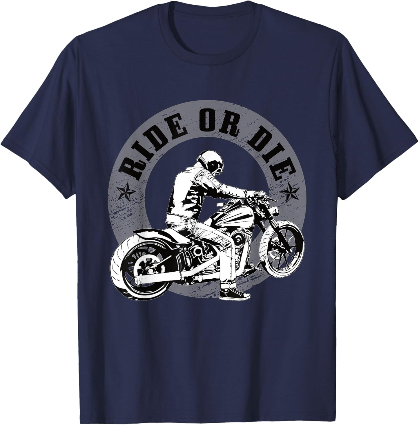 Ride or Die Motorcycle T-Shirt - T-Shirt | Navy