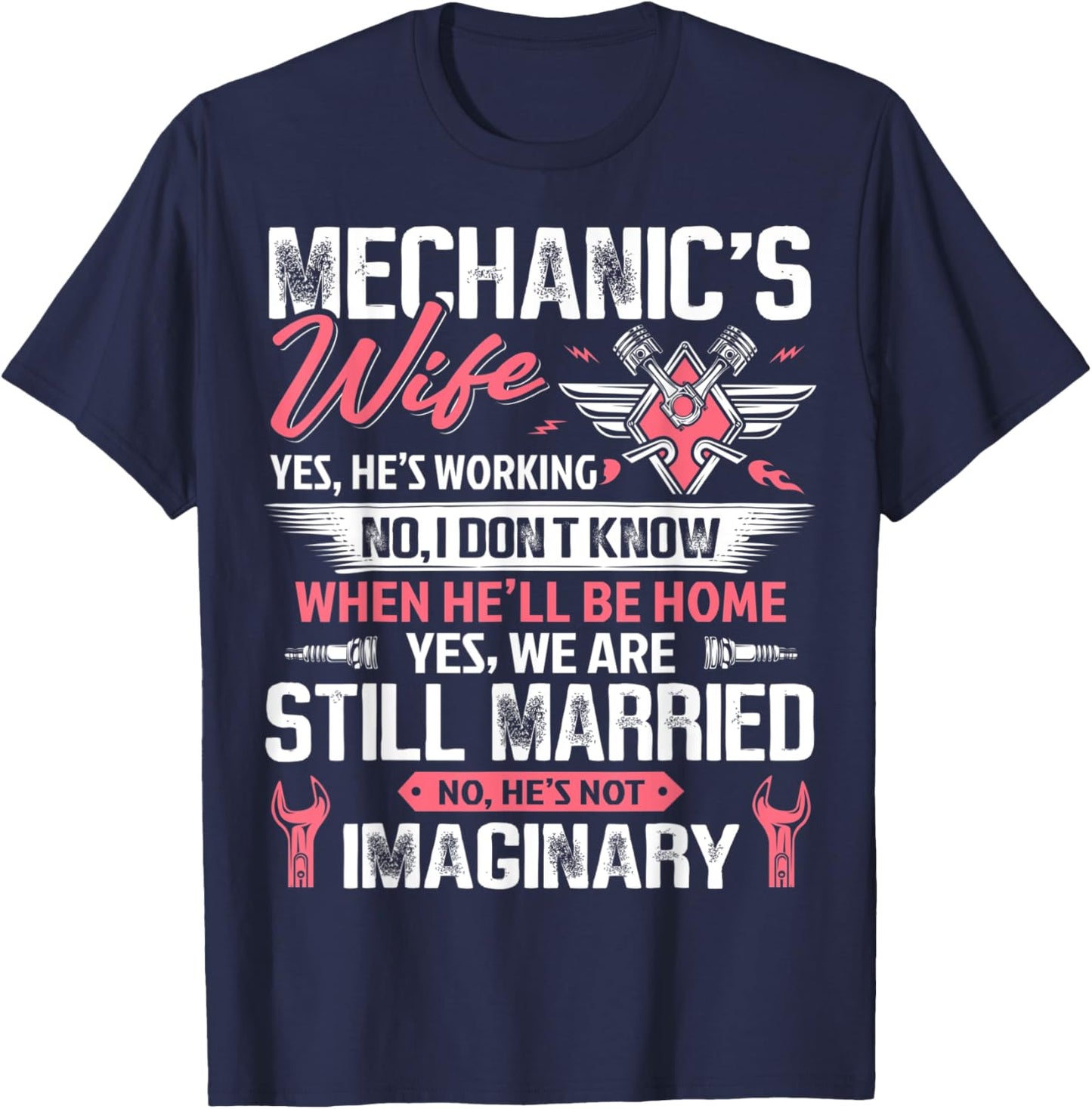Mechanic Wife Funny Auto Car Mechanic's Wife Women Girl T-Shirt - T-Shirt | Navy