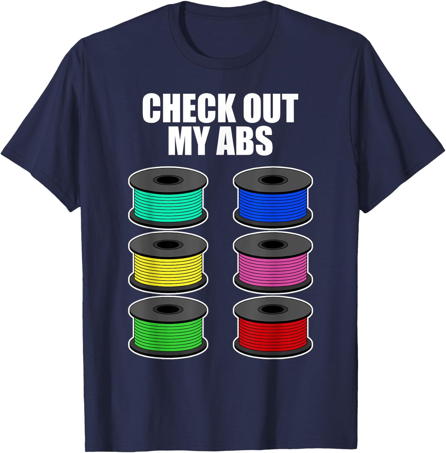 Funny 3D Printing Designs Women ABS Printer Filament T-Shirt - T-Shirt | Navy