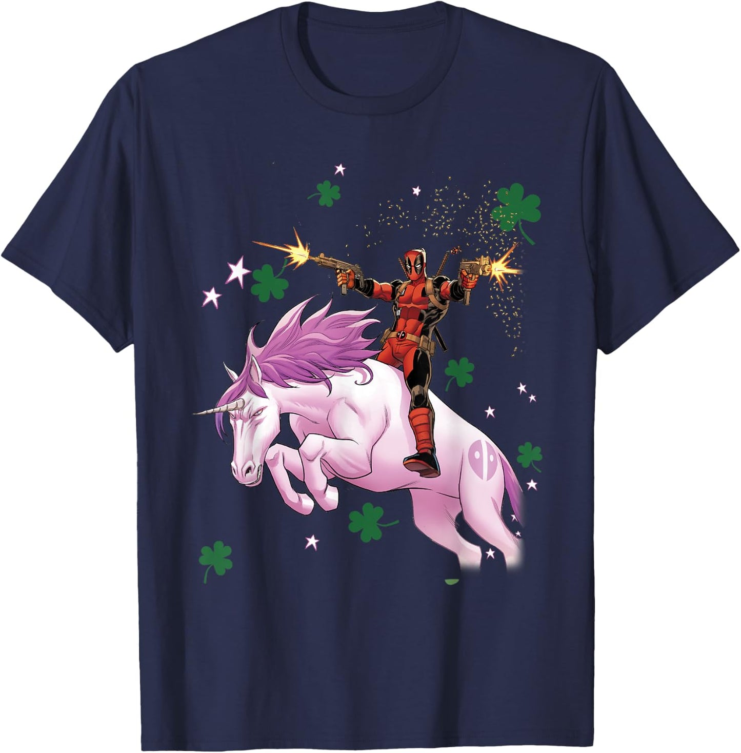 Marvel Deadpool Unicorn St. Patrick's Day T-Shirt - T-Shirt | Navy