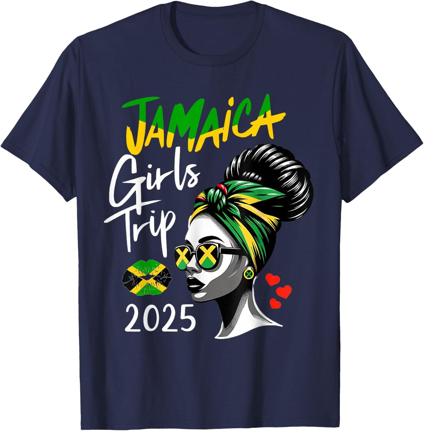 Jamaica Girls Trip 2025 Matching Women Summer Vacation Trip T-Shirt - T-Shirt | Navy