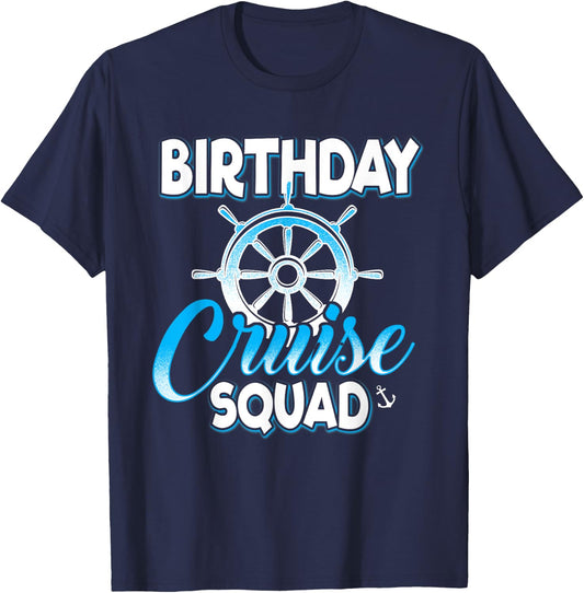Birthday Cruise Squad Vacation Trip Group Couple Matching T-Shirt - T-Shirt | Navy