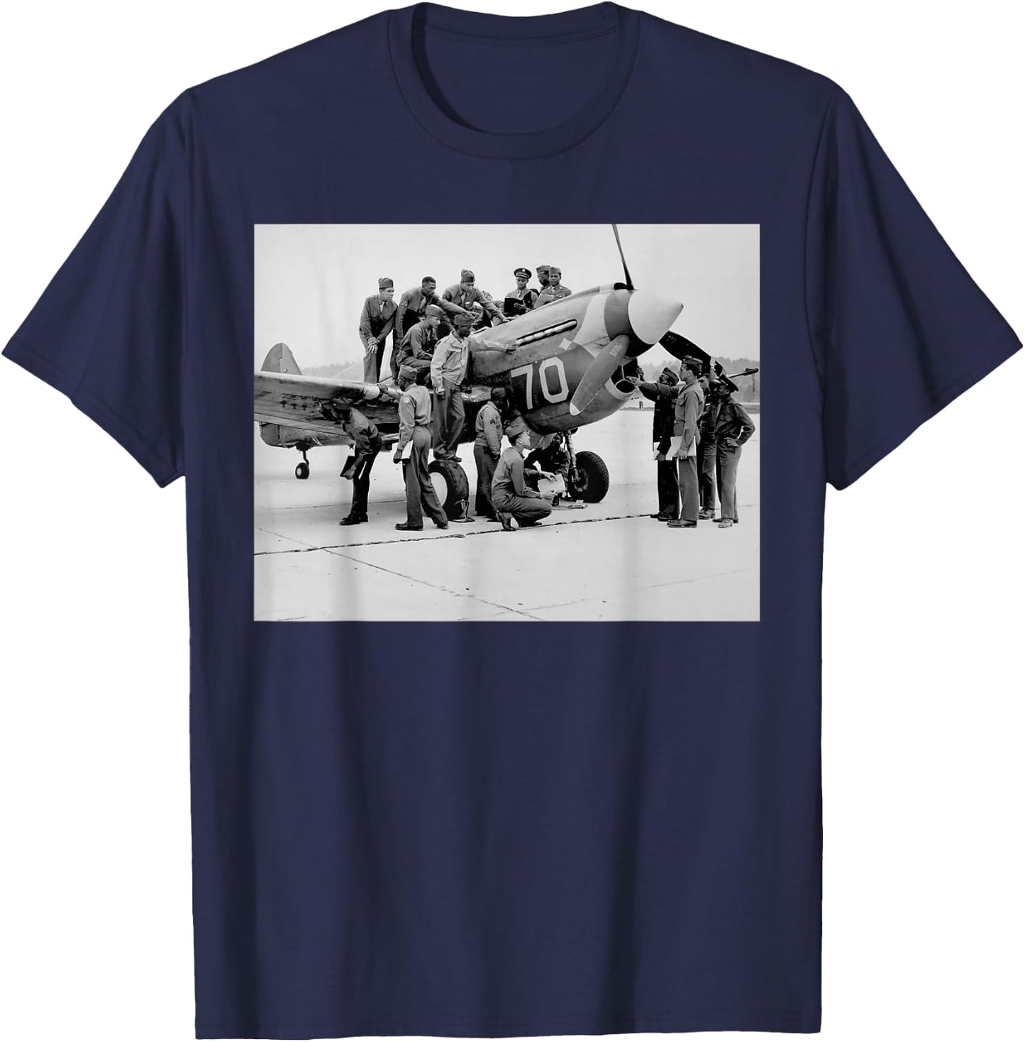 Vintage Tuskegee Pilots USA Black History World War 2 Airmen T-Shirt - T-Shirt | Navy