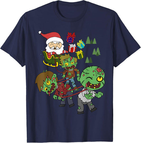 Zombie Christmas T-Shirt - T-Shirt | Navy