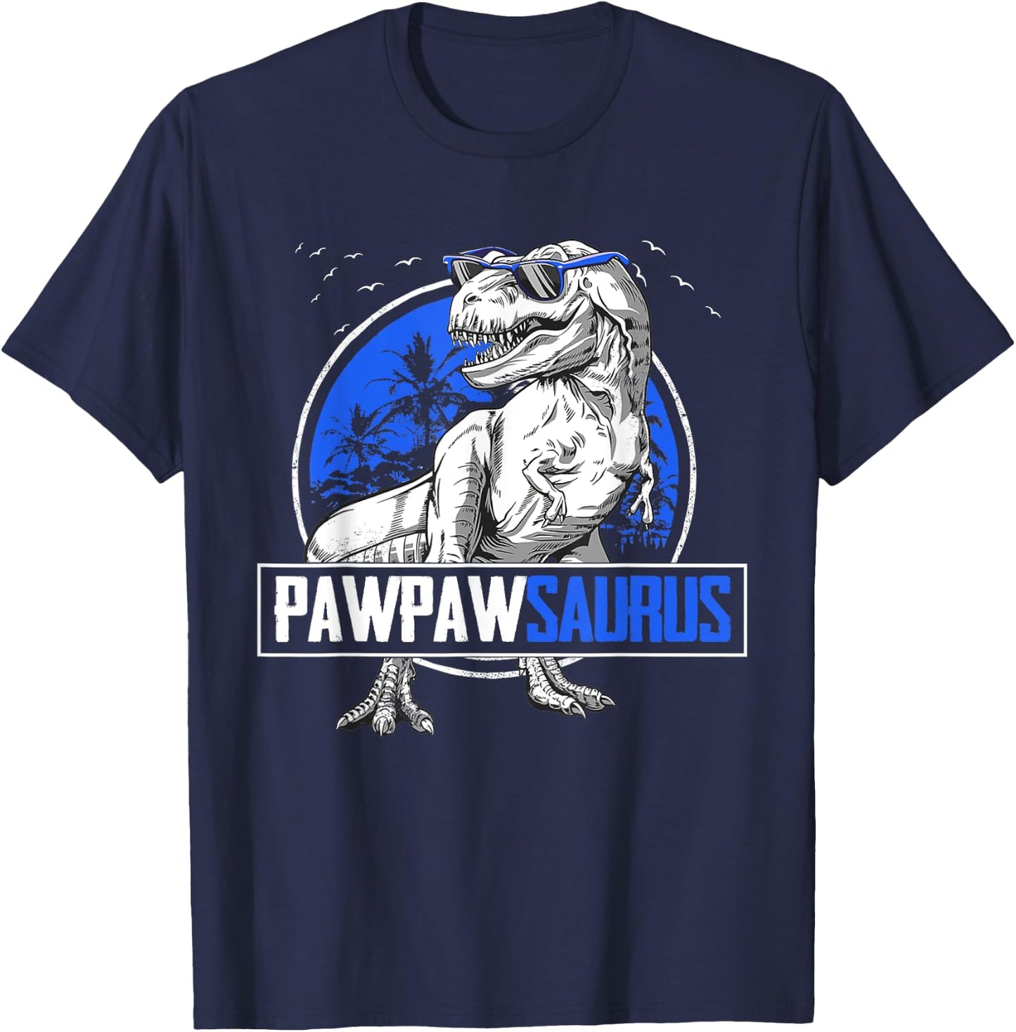 Pappysaurus T-Rex PawPaw Saurus Dinosaur Family Matching T-Shirt - T-Shirt | Navy