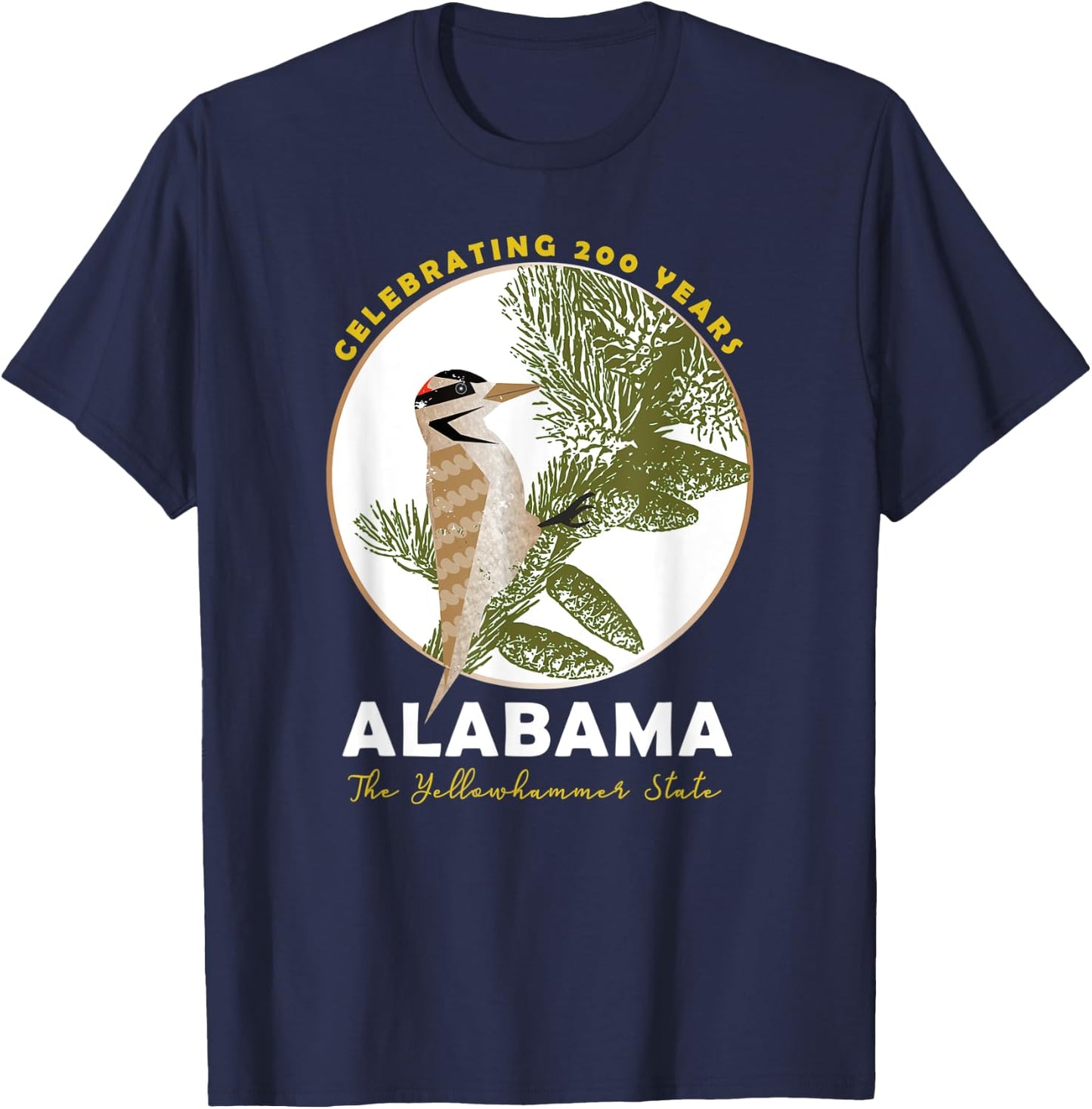 Alabama Bicentennial The Yellowhammer State 1819-2019 T-Shirt - T-Shirt | Navy