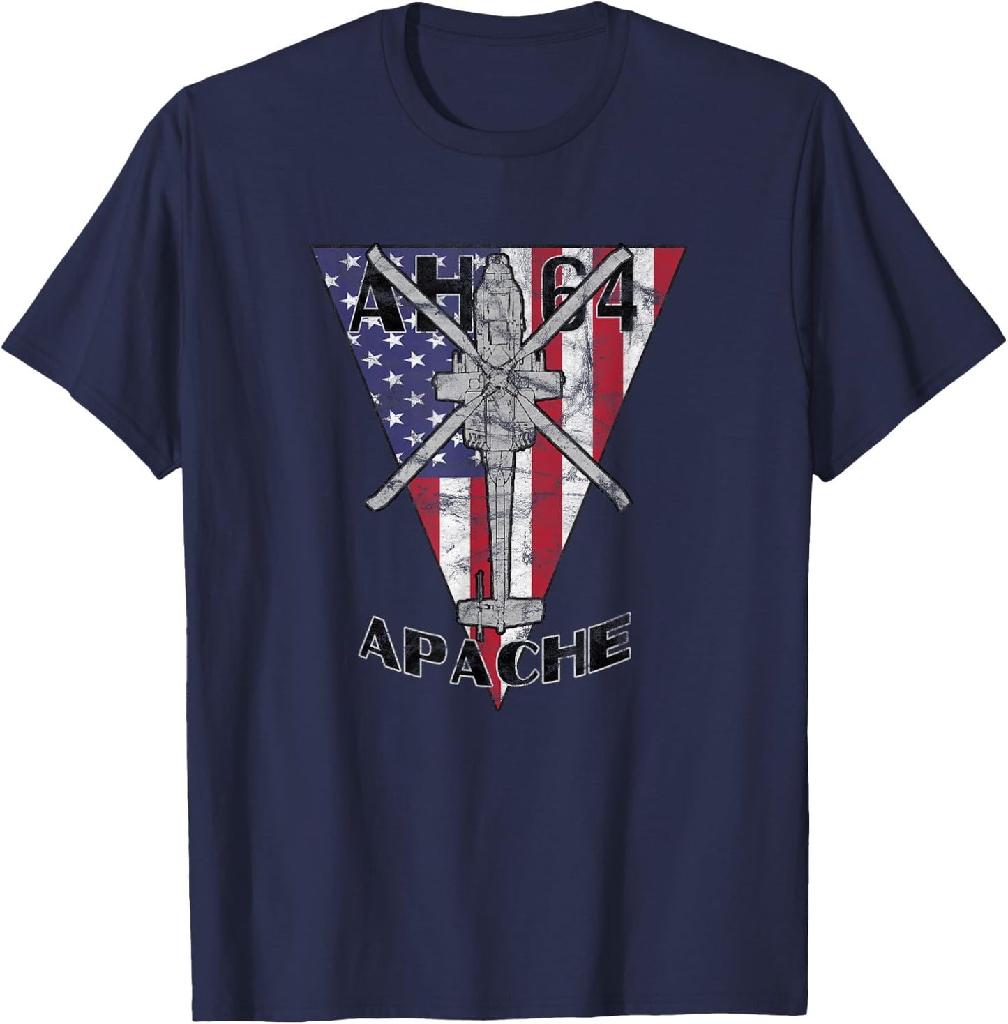 AH-64 Apache attack helicopter patriotic vintage design T-Shirt - T-Shirt | Navy