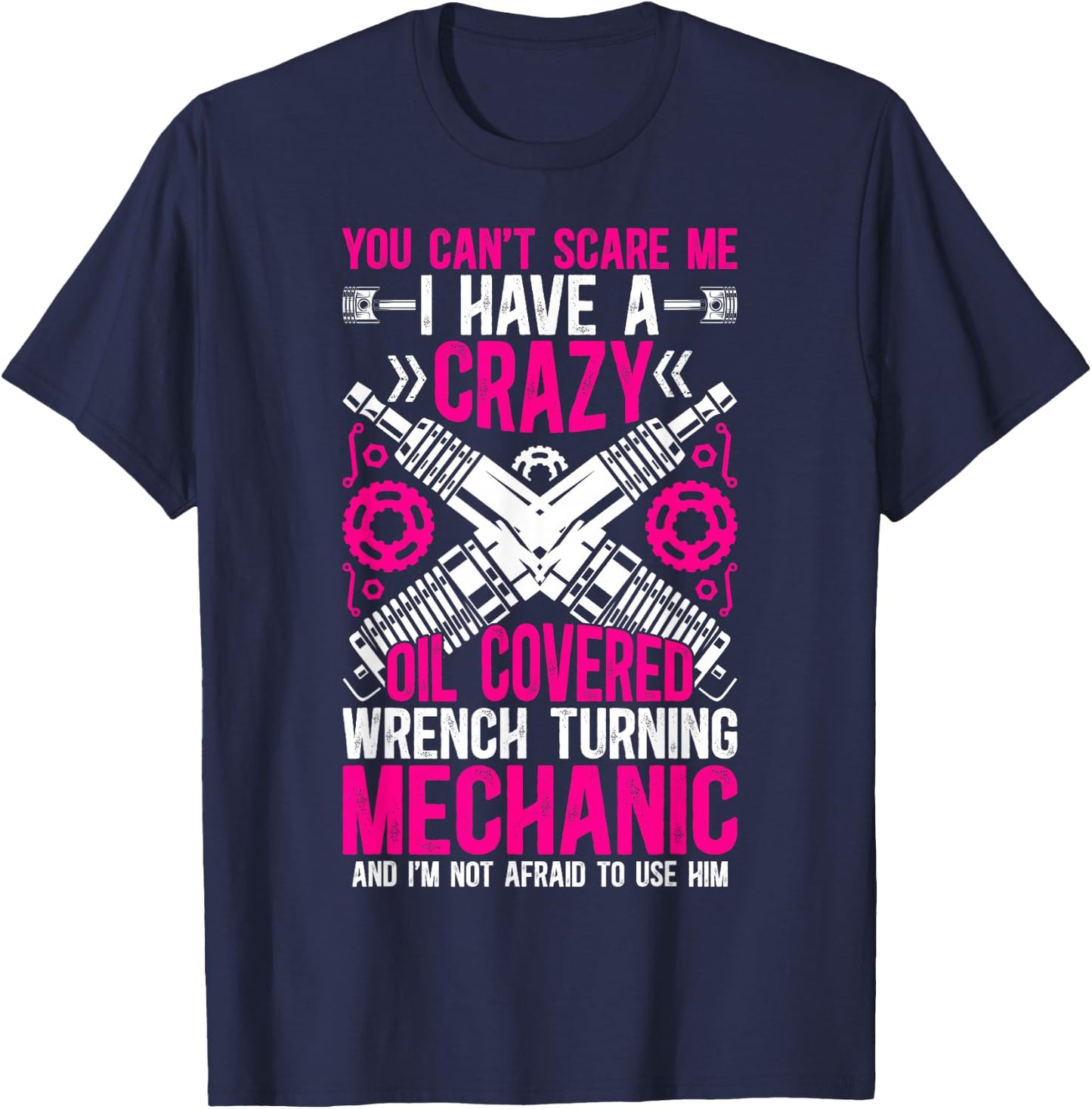 Funny Mechanic Wife Mechanic's Wife of A Mechanic T-Shirt - T-Shirt | Navy