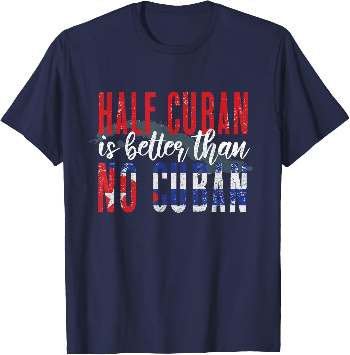 Funny Cuba Lover Graphic Men Kids Cuban T-Shirt - T-Shirt | Navy