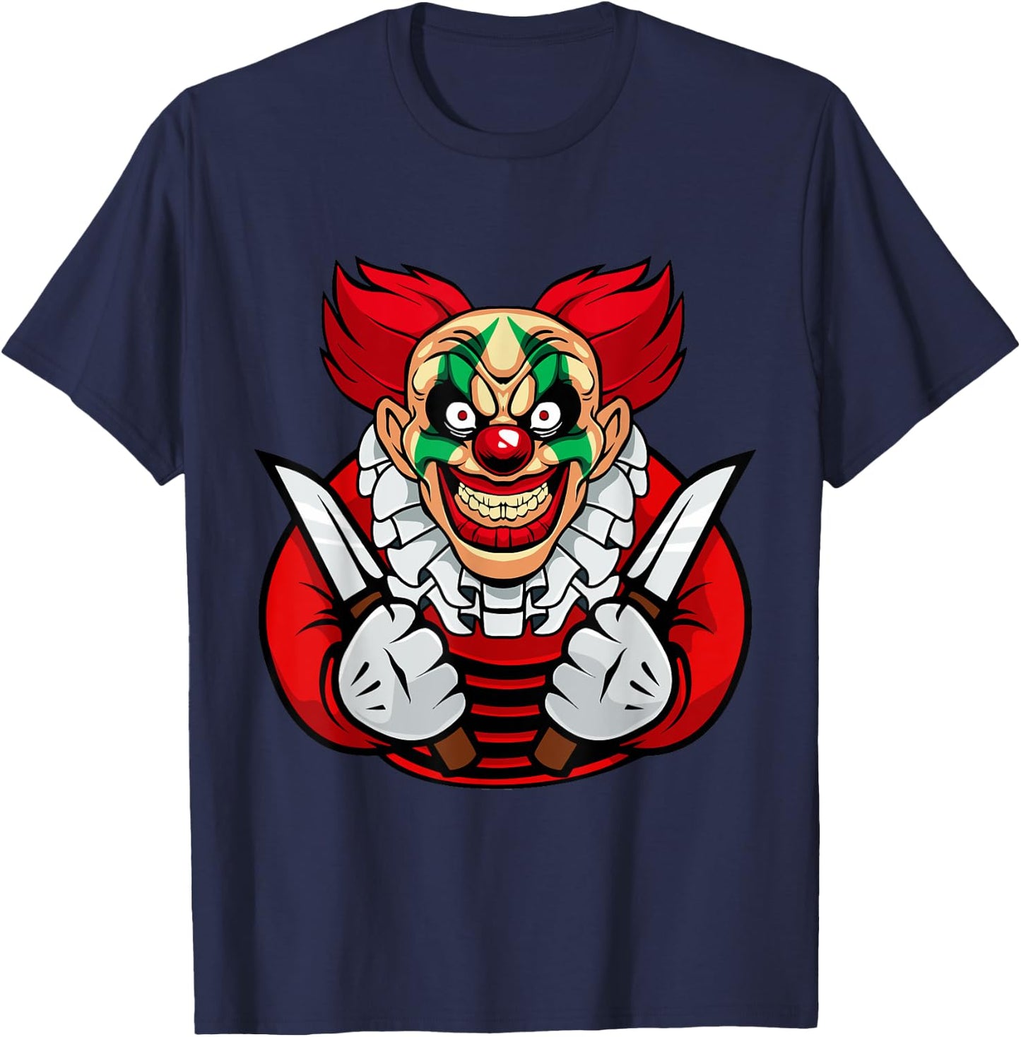 Scary clown shirt as a costume for Halloween celebration T-Shirt - T-Shirt | Navy