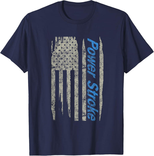 Power Stroke American Flag T-Shirt - T-Shirt | Navy