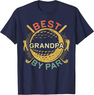 Best Grandpa By Par Shirt Men Papa Golf Lover Fathers Day T-Shirt - T-Shirt | Navy