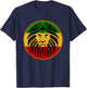 Lion Dread Rasta Rastafarian Reggae Music T-Shirt - T-Shirt | Navy