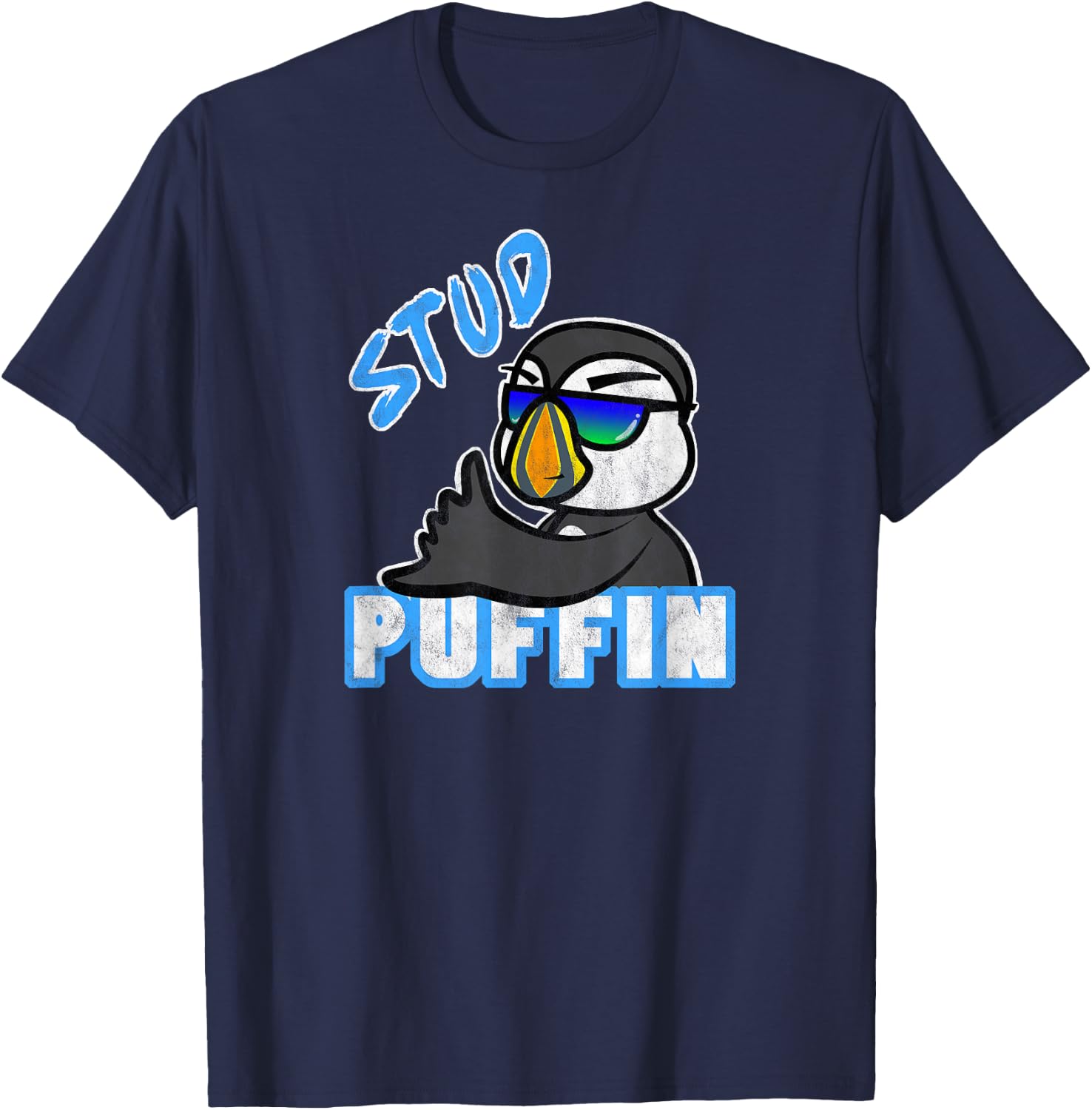 Awesome Funny Stud Puffin the Stud Muffin T-Shirt - T-Shirt | Navy