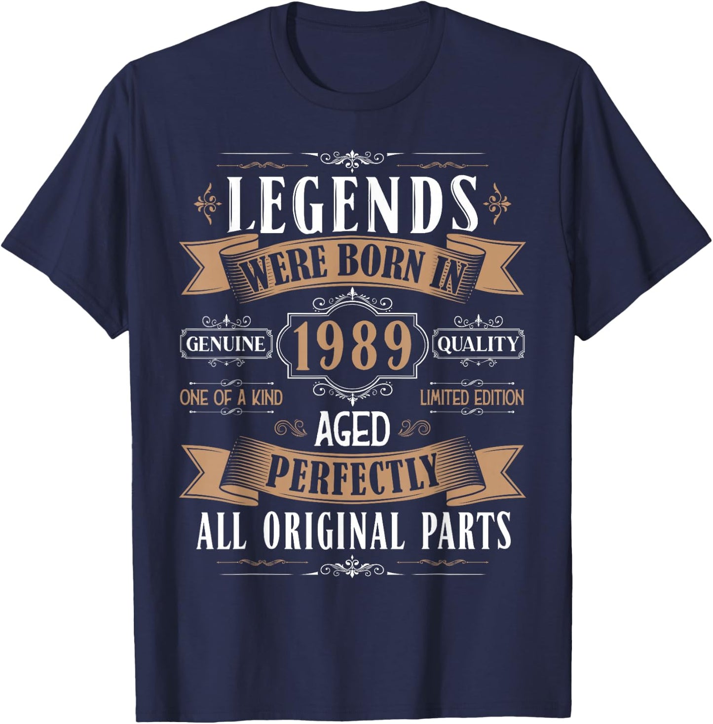 Legends Born in 1989 36th Birthday 36 Years Old Bday Men T-Shirt - T-Shirt | Navy