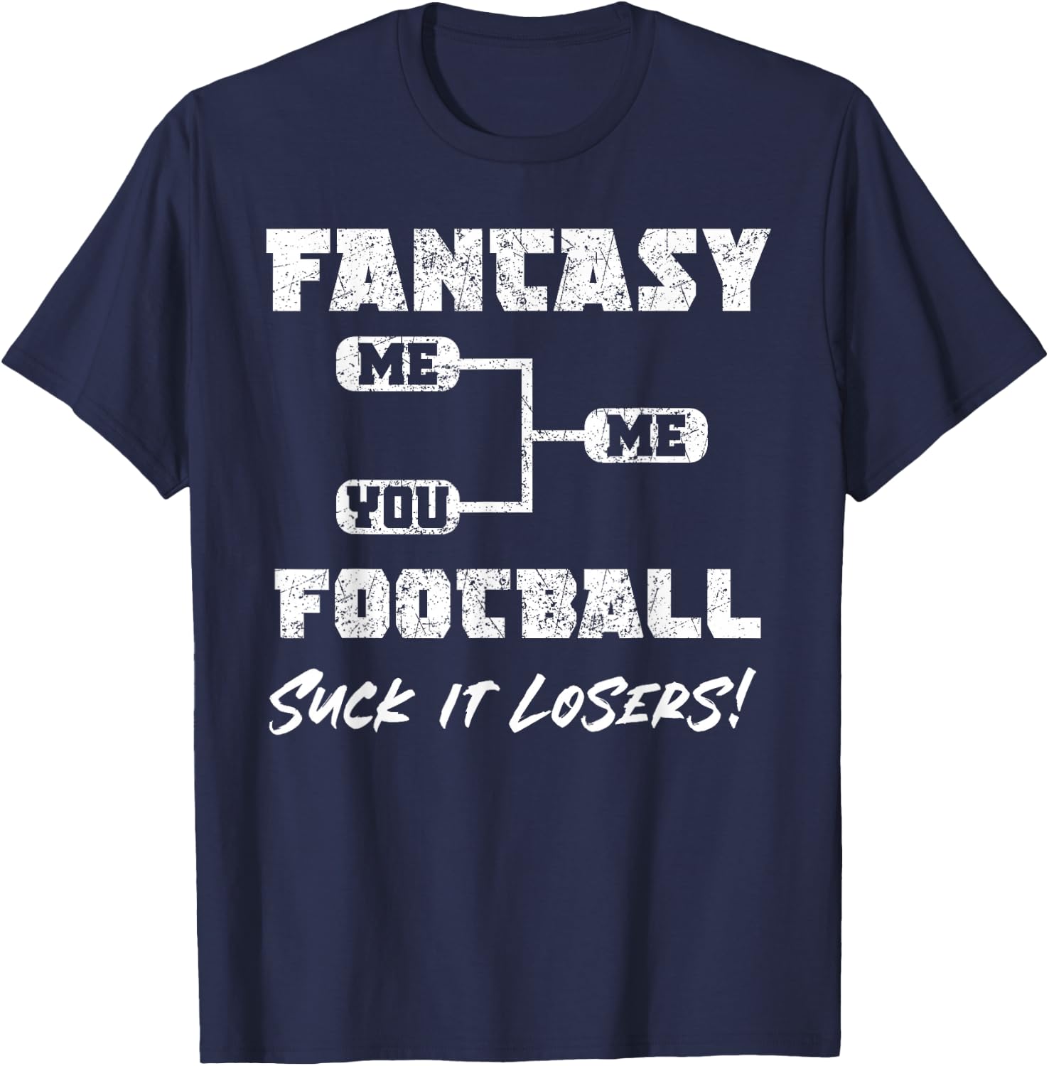 Vintage Fantasy Football Draft Party Kit Funny Sports Winner T-Shirt - T-Shirt | Navy