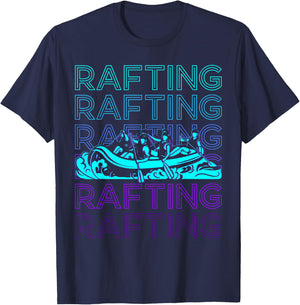 Rafting Whitewater Raft Retro T-Shirt - T-Shirt | Navy