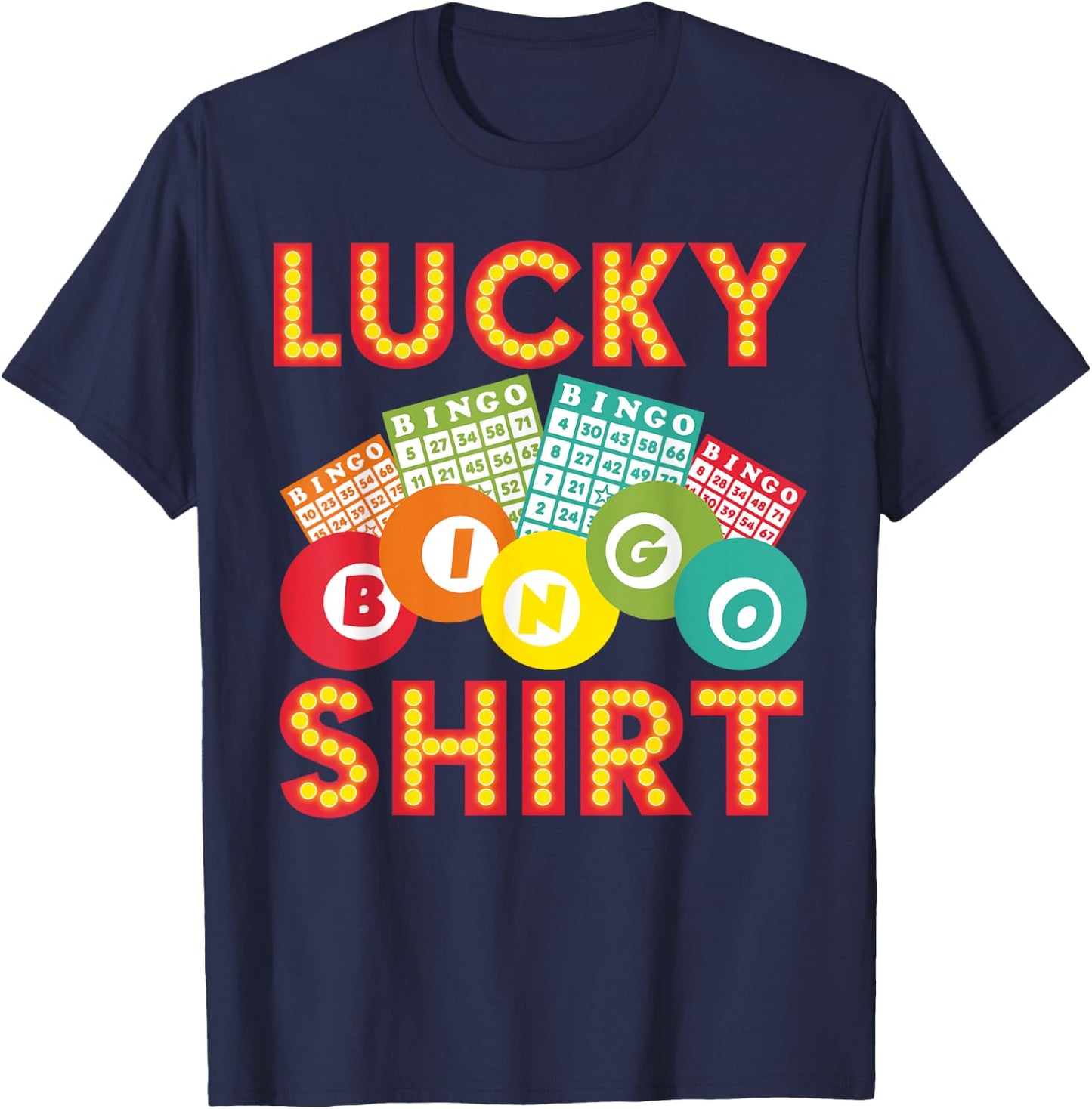 Cute Lucky Bingo Women Casino Bingo Lovers T-Shirt - T-Shirt | Navy