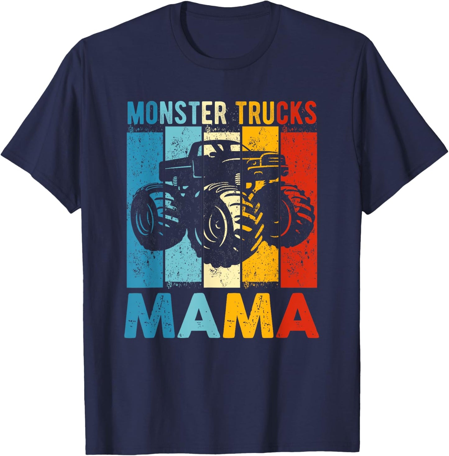 Vintage Monster Truck Shirt Monster Truck Mama Girl Mom T-Shirt - T-Shirt | Navy