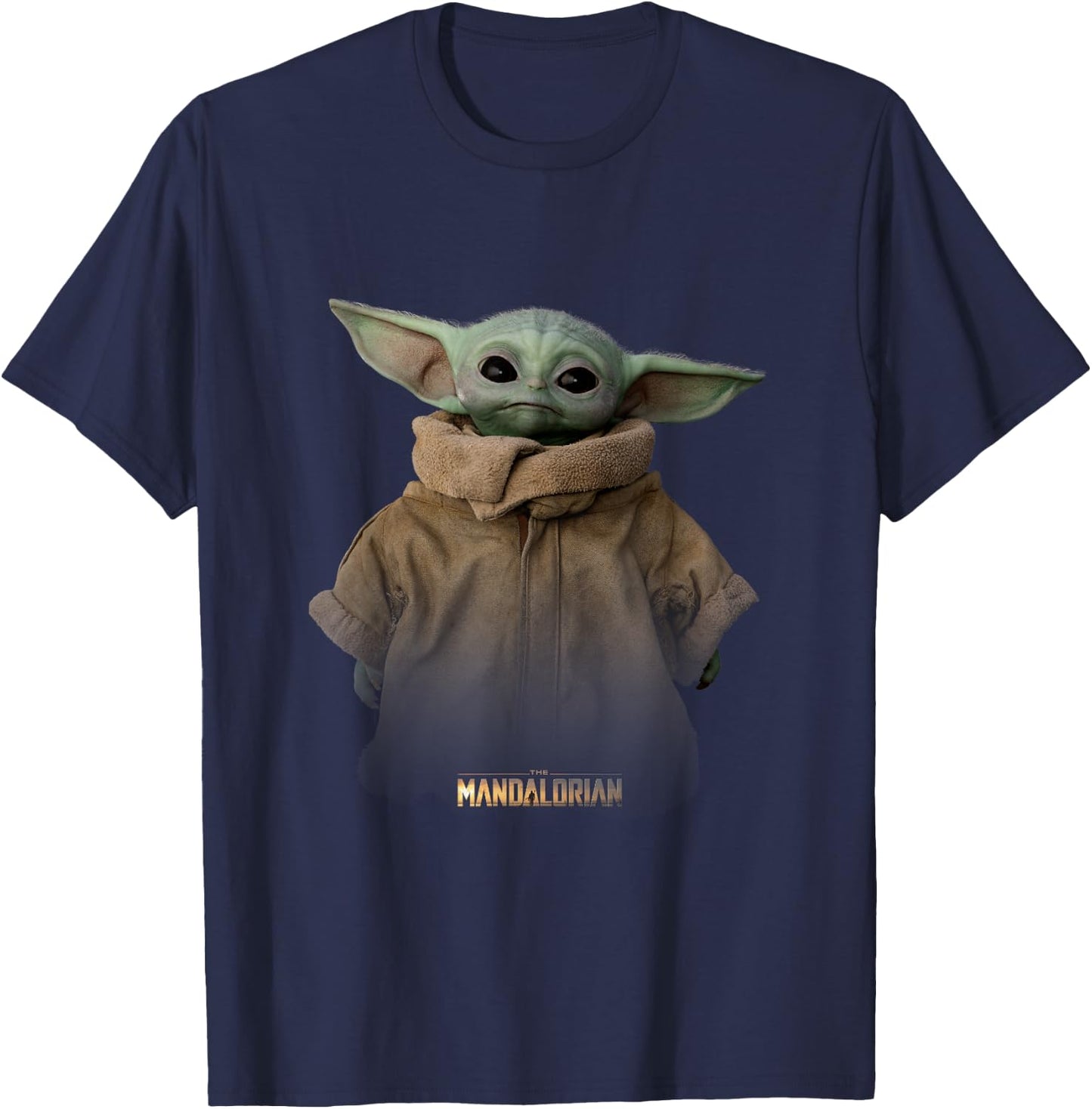 Star Wars The Mandalorian Logo The Child Simple Portrait T-Shirt - T-Shirt | Navy