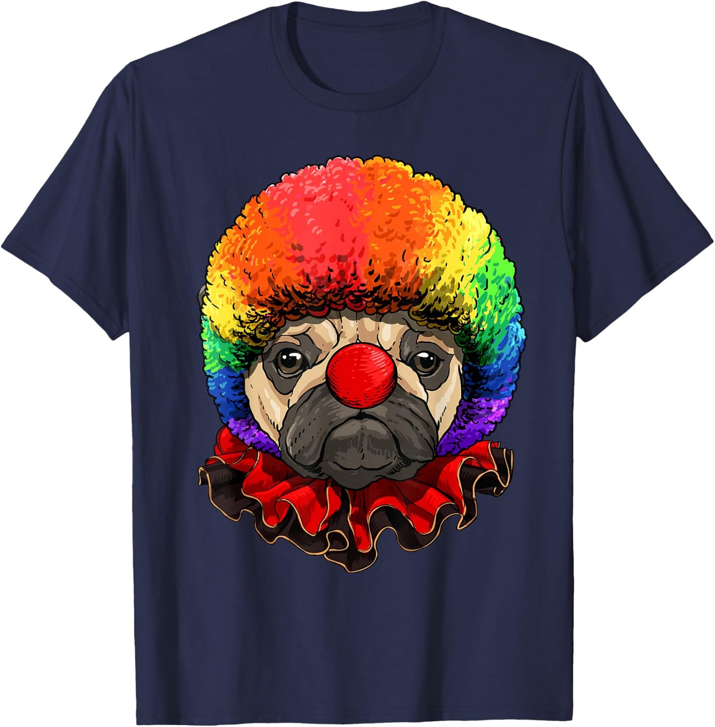 Pug Clown Pug Dog Circus T-Shirt - T-Shirt | Navy