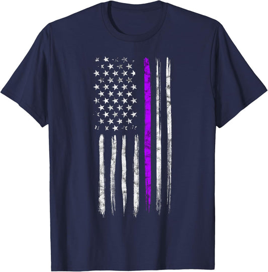 Purple Heart Day Design Military Saying Proud Of Our Veteran T-Shirt - T-Shirt | Navy