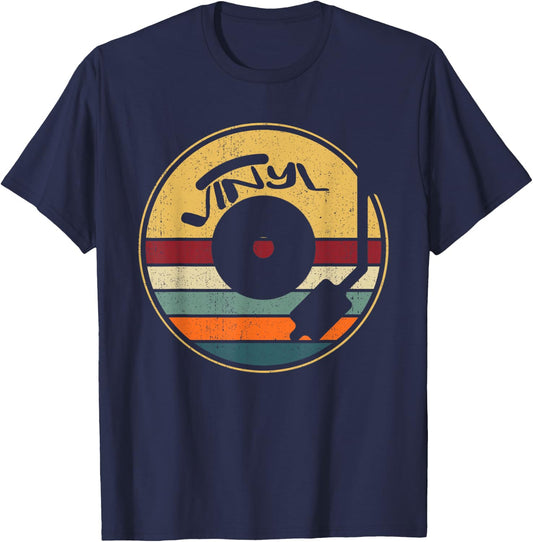 Retro Vinyl Record - Vintage Vinyls LP Record T-Shirt - T-Shirt | Navy