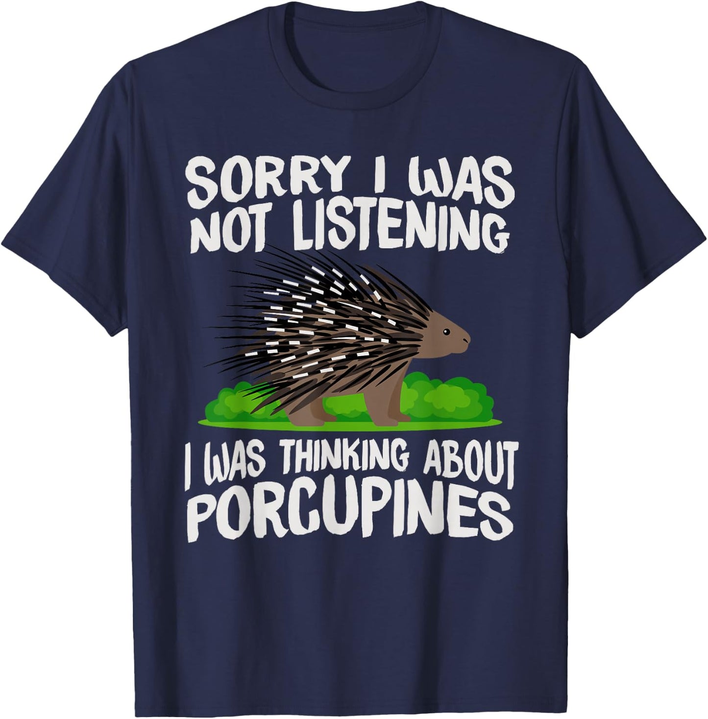 Porcupine Conservation Animal Rodent - Porcupine T-Shirt - T-Shirt | Navy