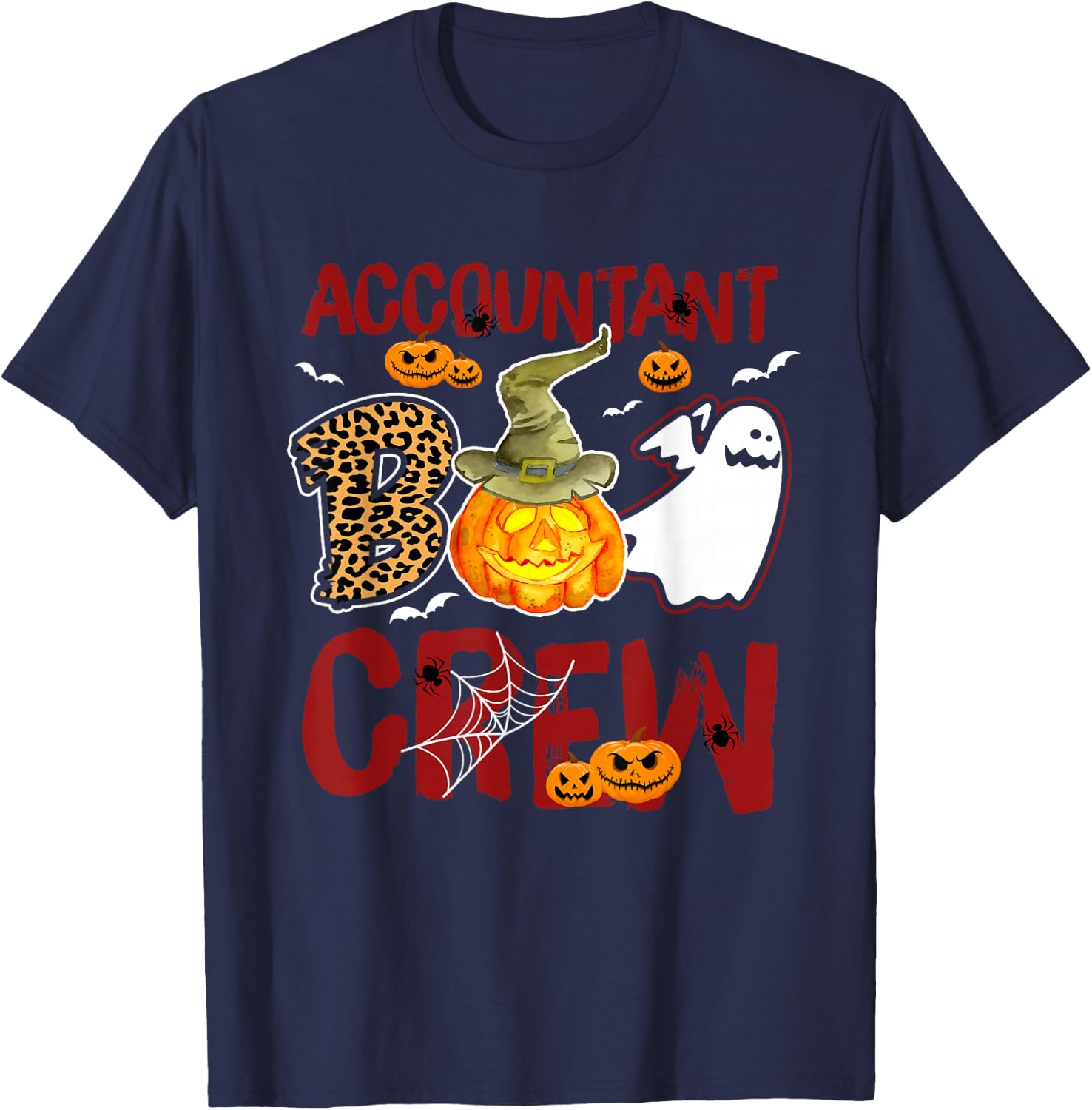Accountant Boo Crew Halloween Accounting Costume T-Shirt - T-Shirt | Navy