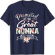 Promoted to Great Nonna Est 2025 First Time New Grandma Mom T-Shirt - T-Shirt | Navy