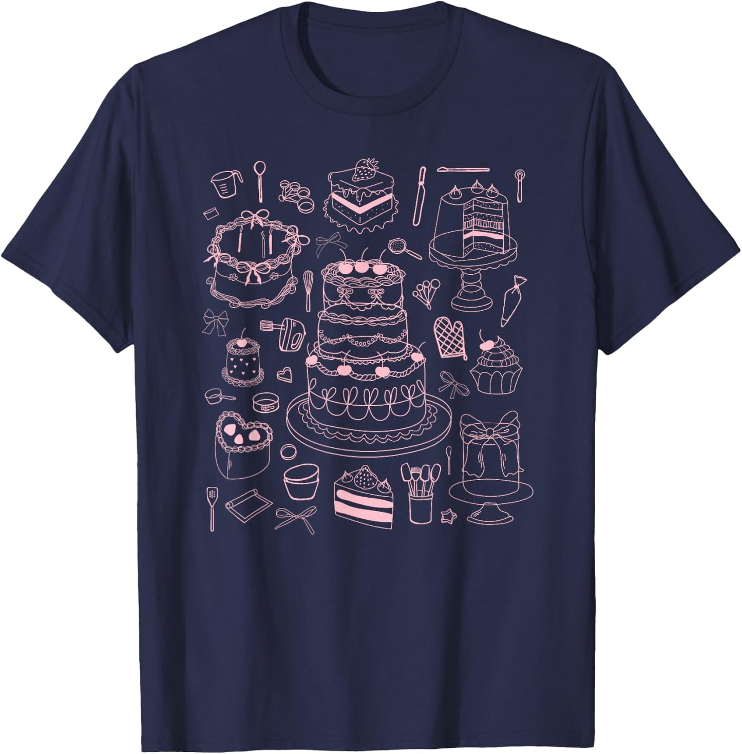 Cake Decorator Coquette Cake Artist Cake Baker T-Shirt - T-Shirt | Navy