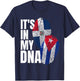 Cuban And Dominican Mix DNA Flag Heritage T-Shirt - T-Shirt | Navy