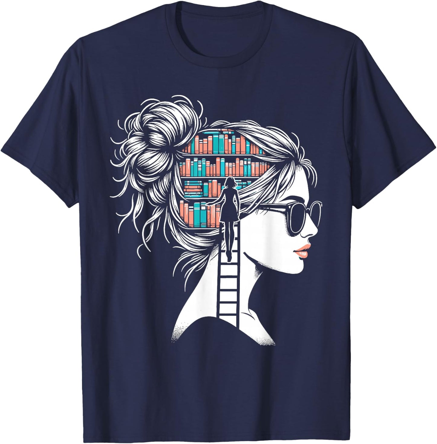 Bookworm Book Nerd Librarian Gifts Bookish Funny Librarian T-Shirt - T-Shirt | Navy