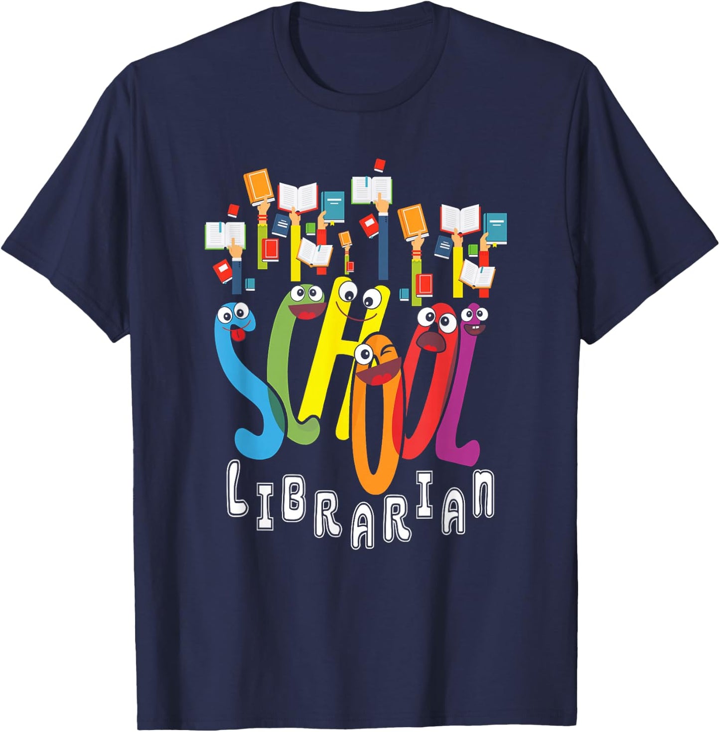 Elementary And Middle School Librarian T-Shirt - T-Shirt | Navy