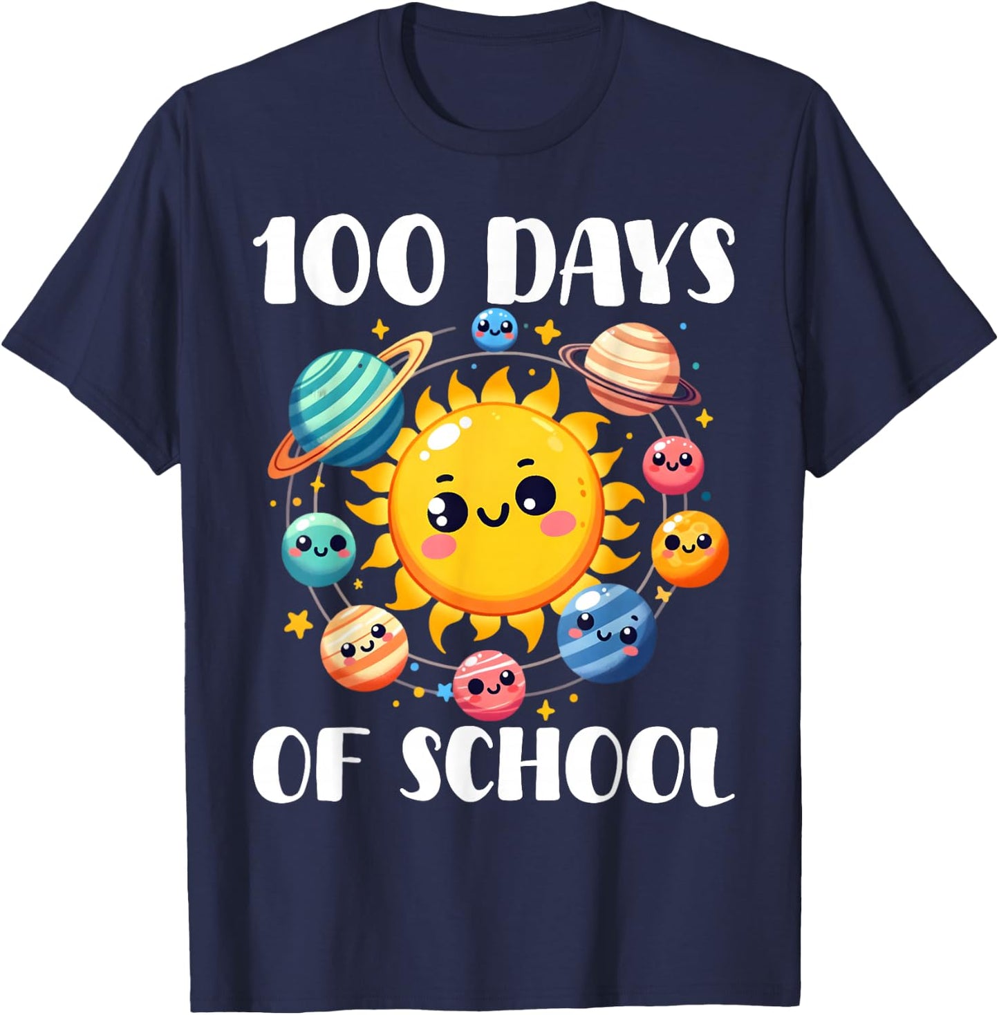 100 Days of School Astronaut Planet 100th Day of School Boys T-Shirt - T-Shirt | Navy
