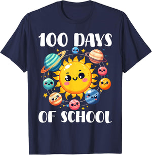 100 Days of School Astronaut Planet 100th Day of School Boys T-Shirt - T-Shirt | Navy